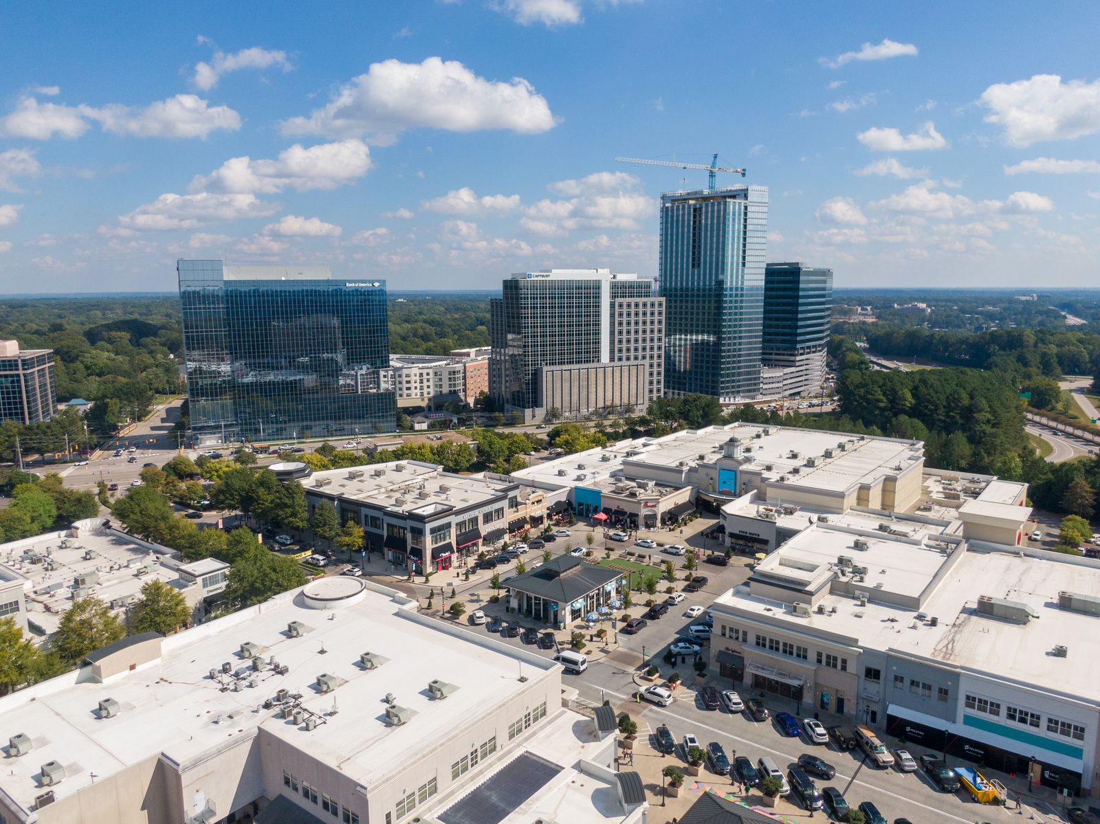 North Hills towers and Midtown Park, Raleigh